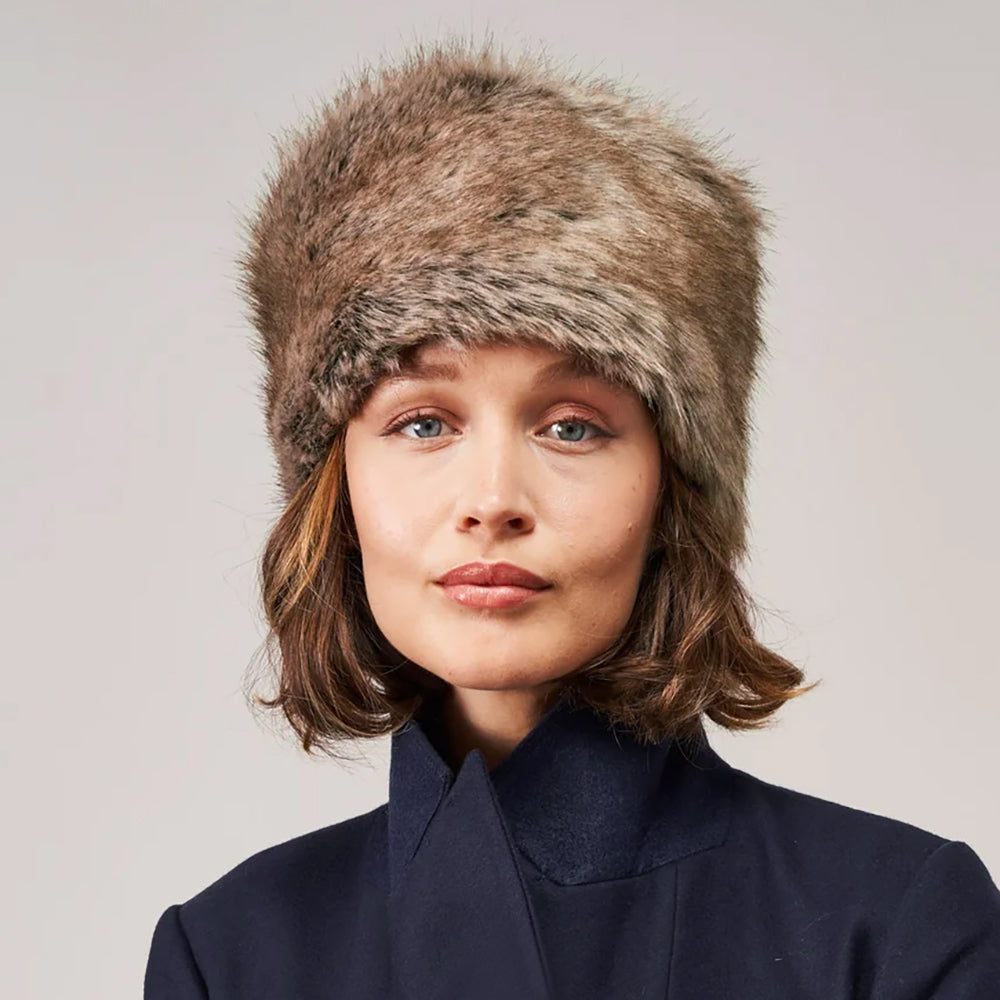 Chapeau Calot Femme Hiver en Fausse Fourrure marron clair HELEN MOORE