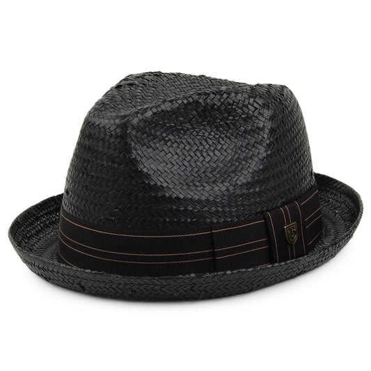 Chapeau Trilby en Paille Castor noir-beige sable BRIXTON