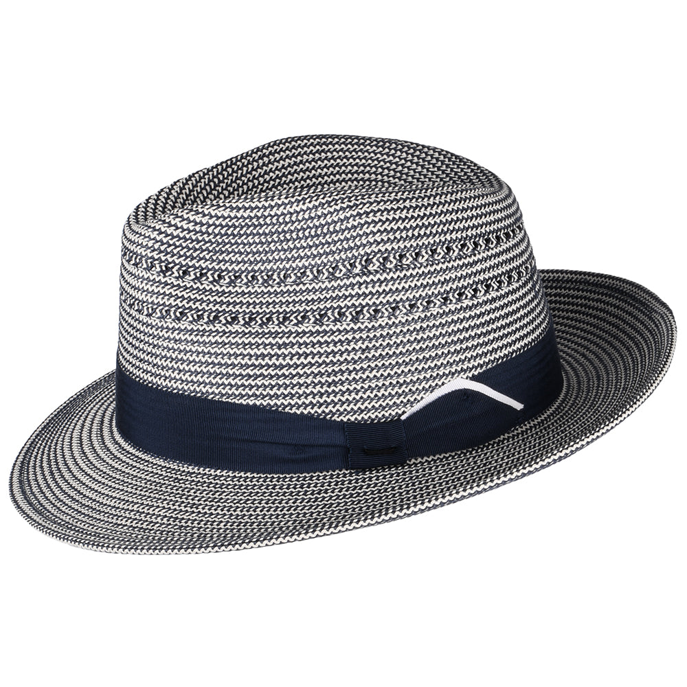 Chapeau Fedora Eli bleu marine-crème BAILEY