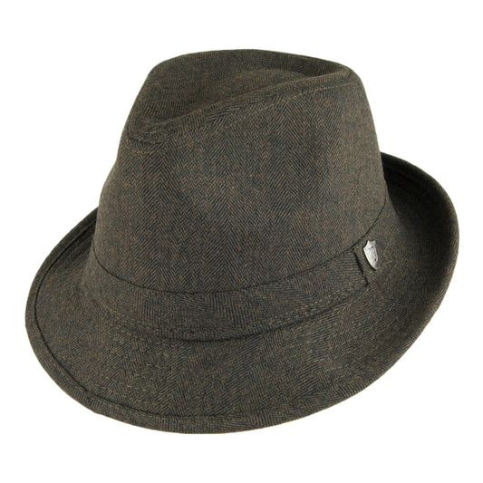 Chapeau Trilby en Laine Mélangée olive DORFMAN PACIFIC