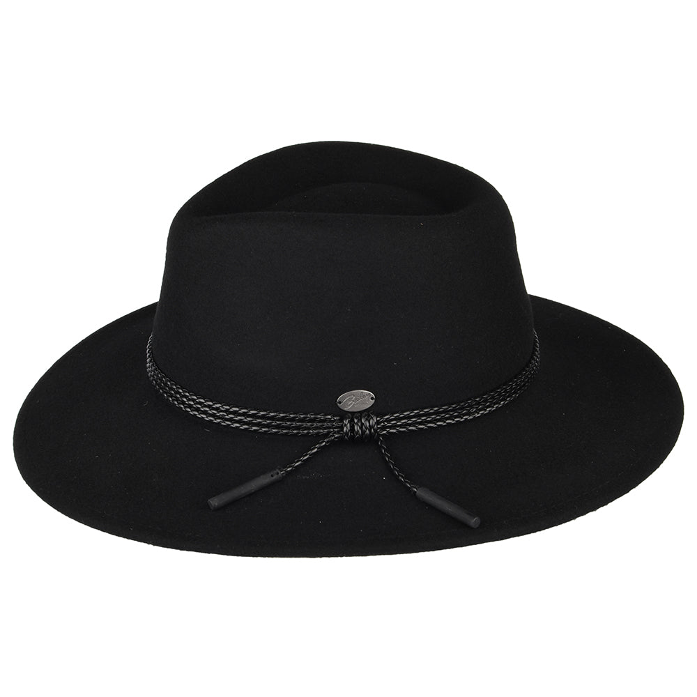 Chapeau Australien en Laine Feutrée Piston noir BAILEY