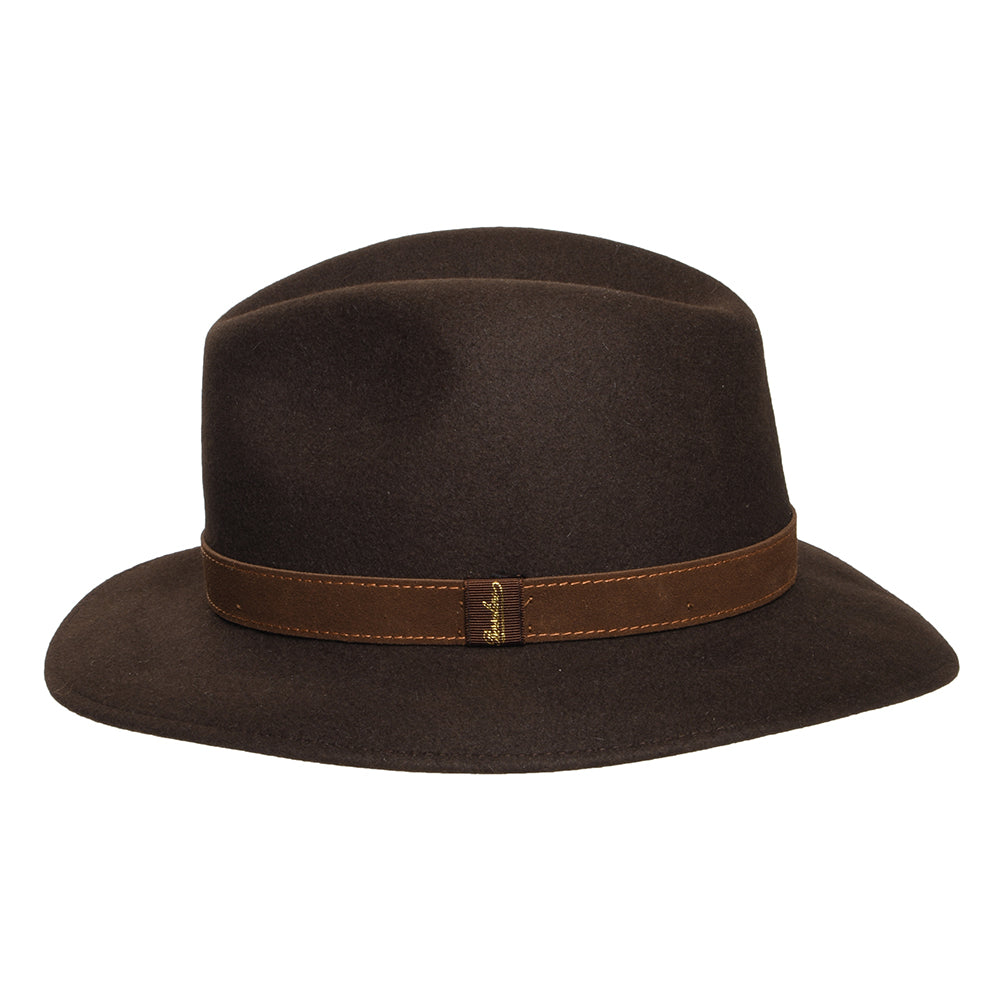 Chapeau Fedora Safari Déformable en Fourrure Feutrée marron BORSALINO