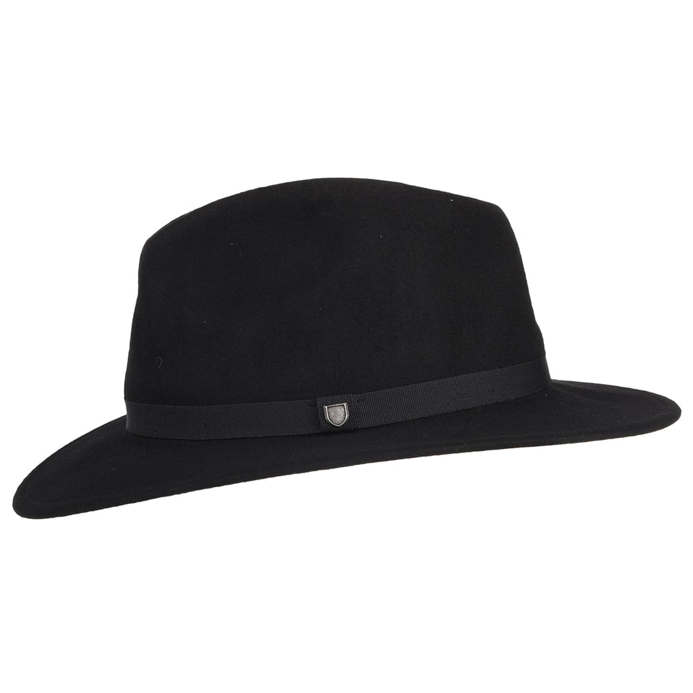 Chapeau Fedora en Laine Feutrée Pliable Messer noir BRIXTON