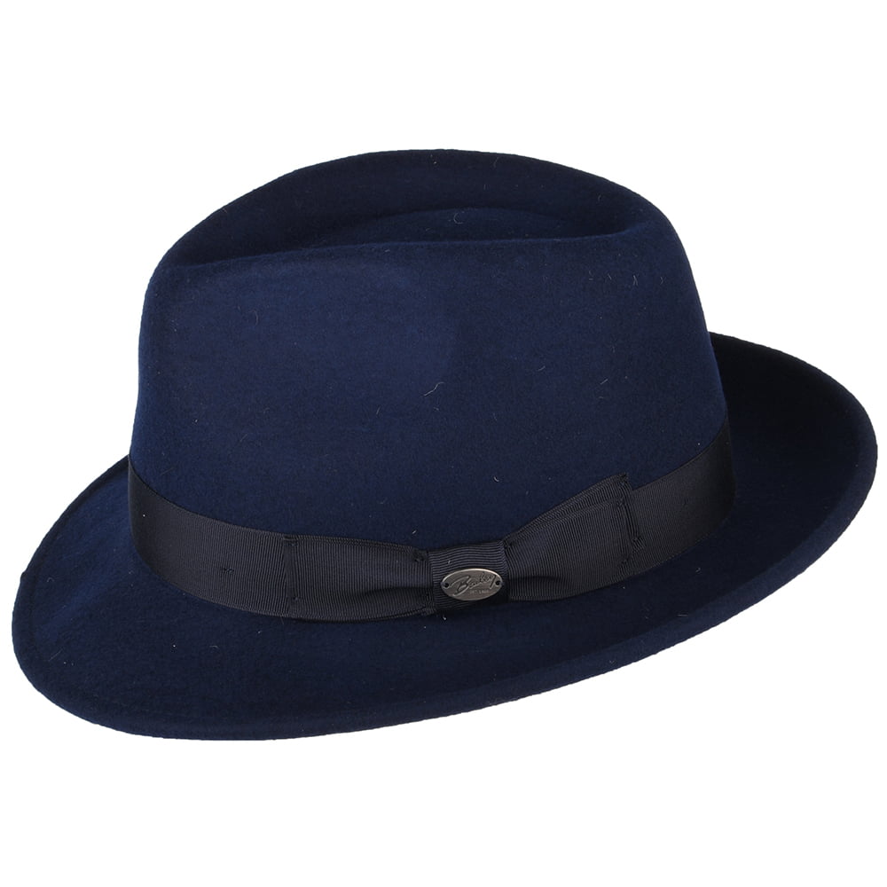 Chapeau Trilby en Laine Feutrée Maglor bleu marine BAILEY