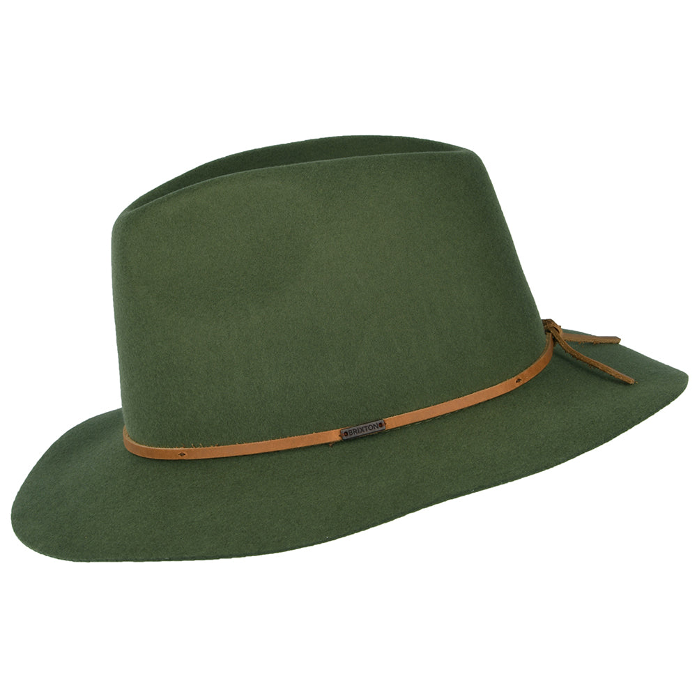 Chapeau Fedora en Laine Feutrée Wesley olive BRIXTON