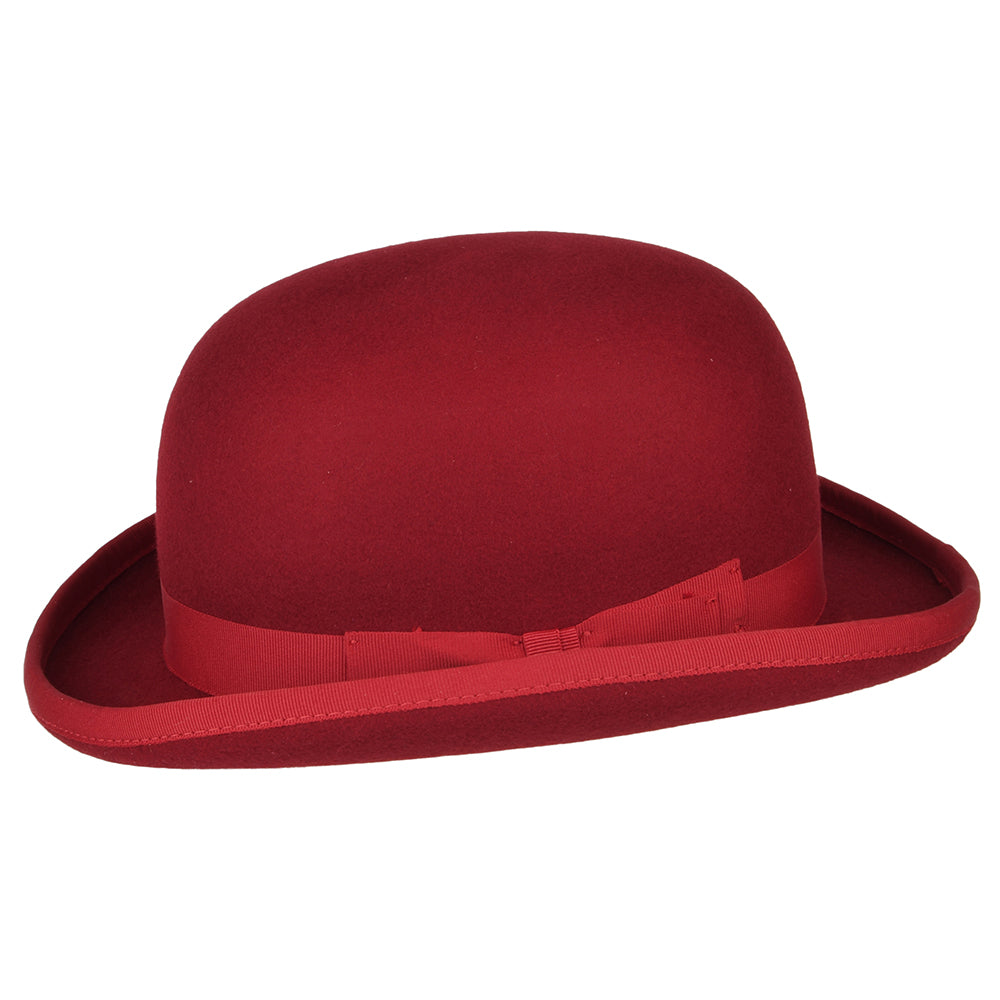 Chapeau Melon en Laine Feutrée rouge DENTON