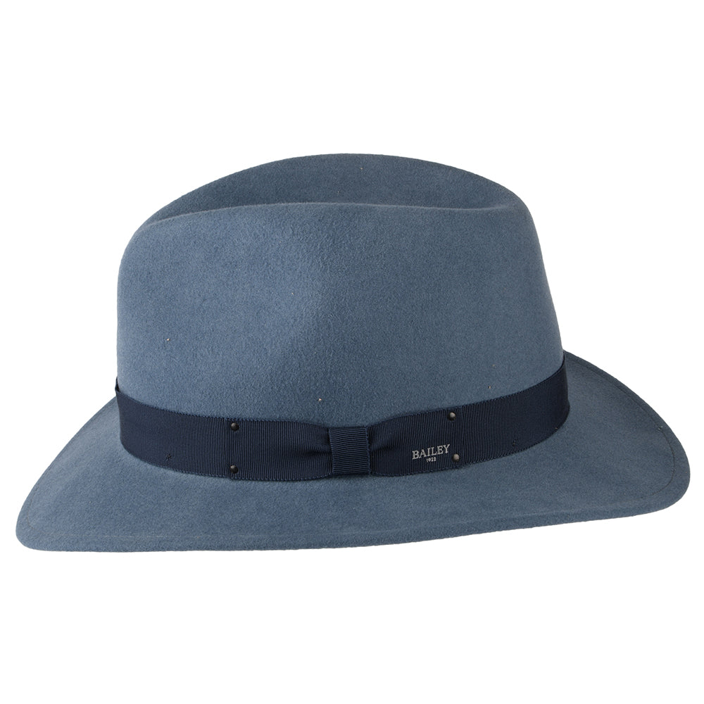 Chapeau Fedora Déformable Hydrofuge Curtis en Laine Feutrée bleu BAILEY