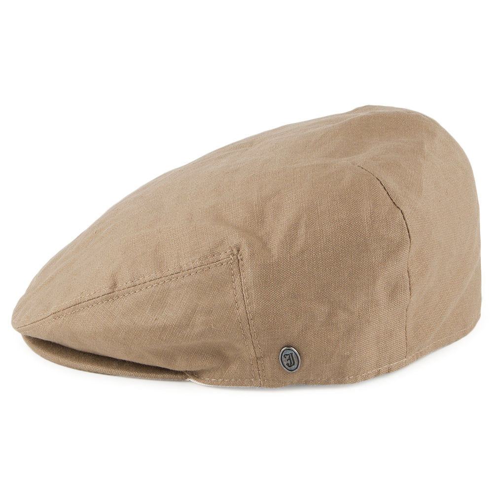 Casquette Plate en Lin camel JAXON & JAMES