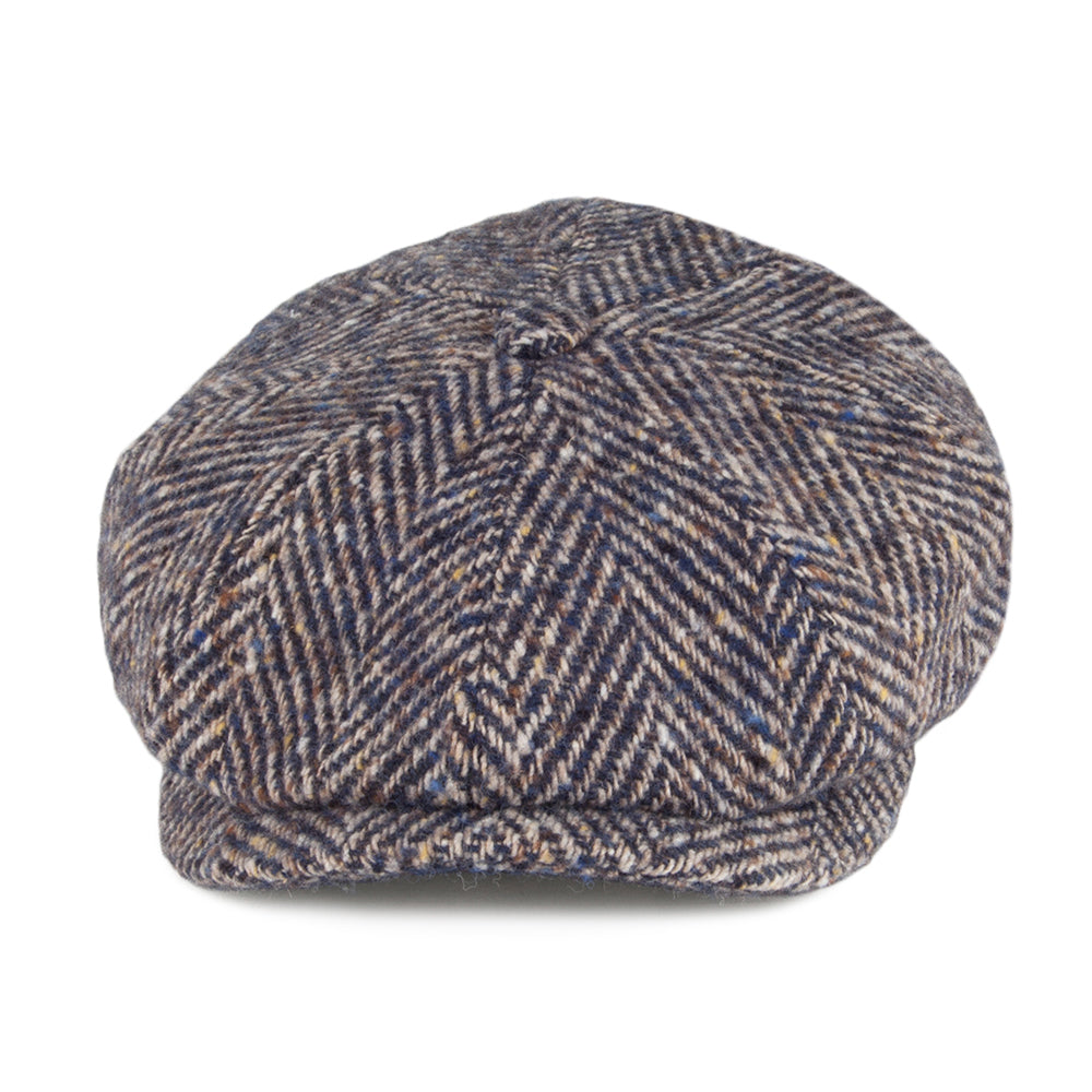 Casquette Gavroche en Laine Vierge à Chevrons Hatteras bleu-marron STETSON