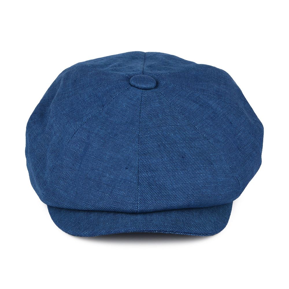 Casquette Gavroche en Lin Alfie bleu FAILSWORTH