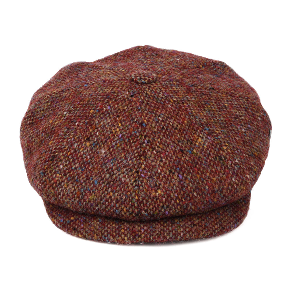 Casquette Gavroche en Tweed du Donegal Chiné Calotte Profonde vin-multi CITY SPORT