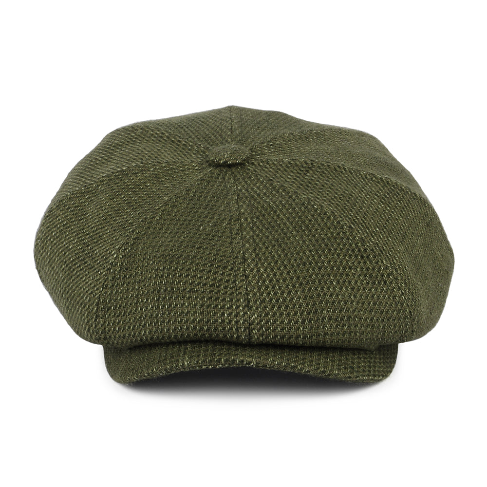 Casquette Gavroche en Lin et Coton Hatteras olive-khaki STETSON