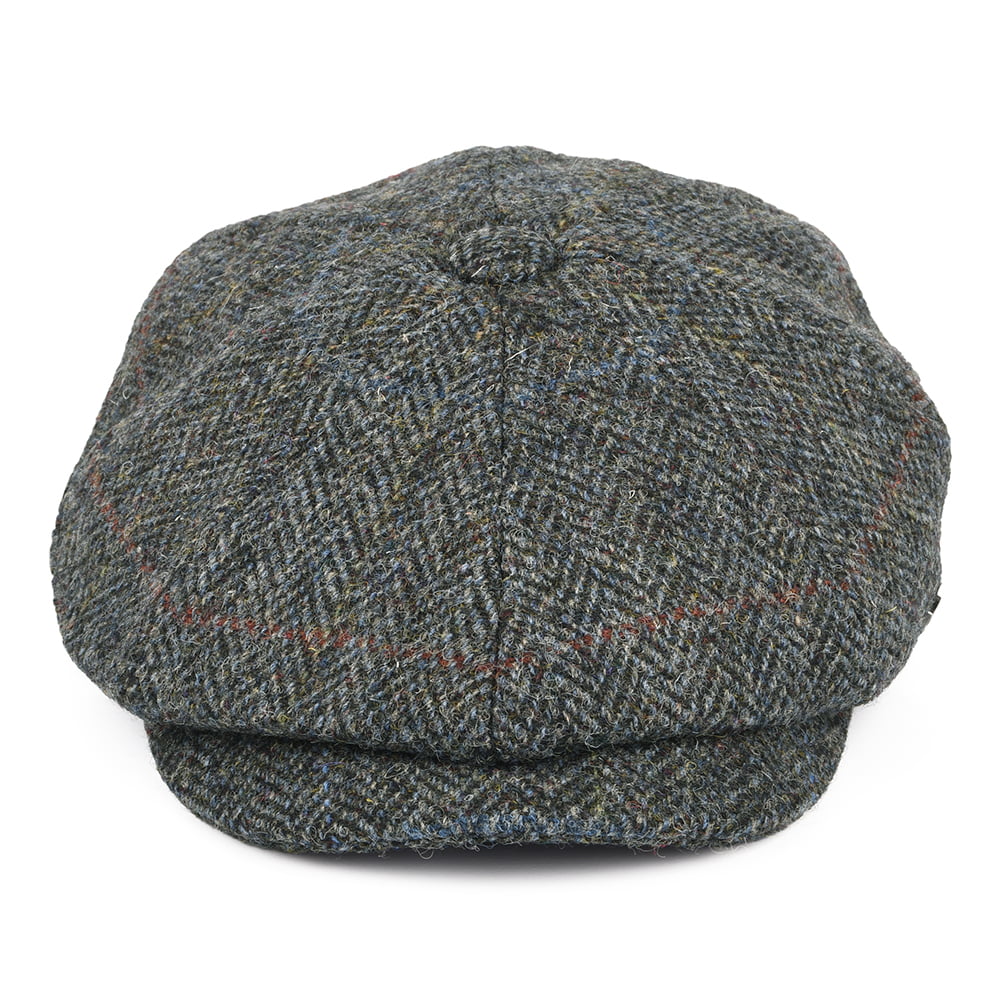 Casquette Gavroche en Harris Tweed à Chevrons Carloway mélange de gris FAILSWORTH