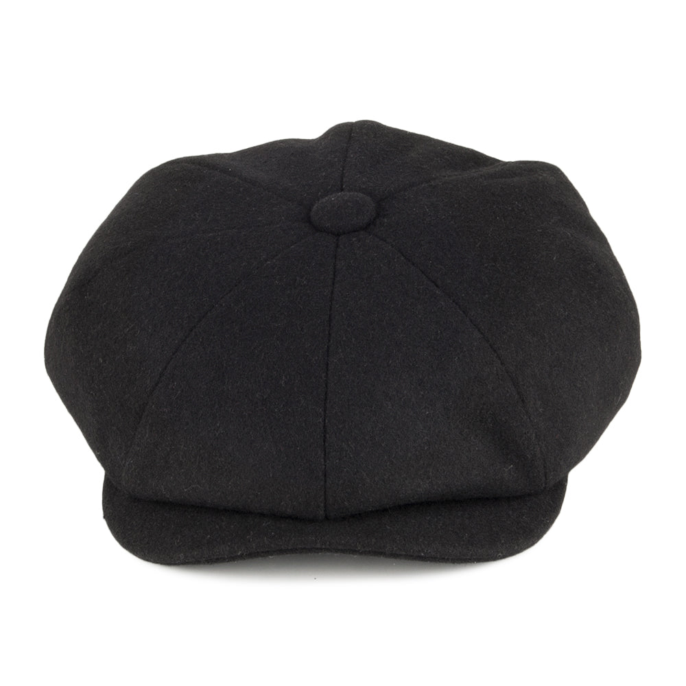 Casquette Gavroche en Laine Melton noir CHRISTYS