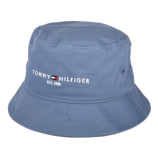 Chapeau Bob en Coton Bio TH Established bleu ardoise TOMMY HILFIGER