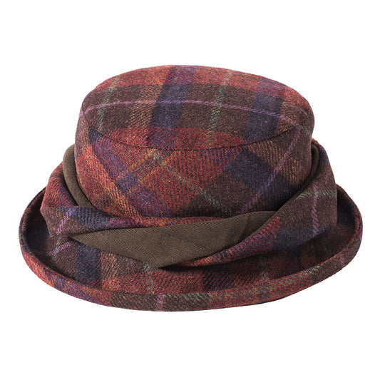 Chapeau Bob en Laine Britannique Tartan rouille mélangé FAILSWORTH