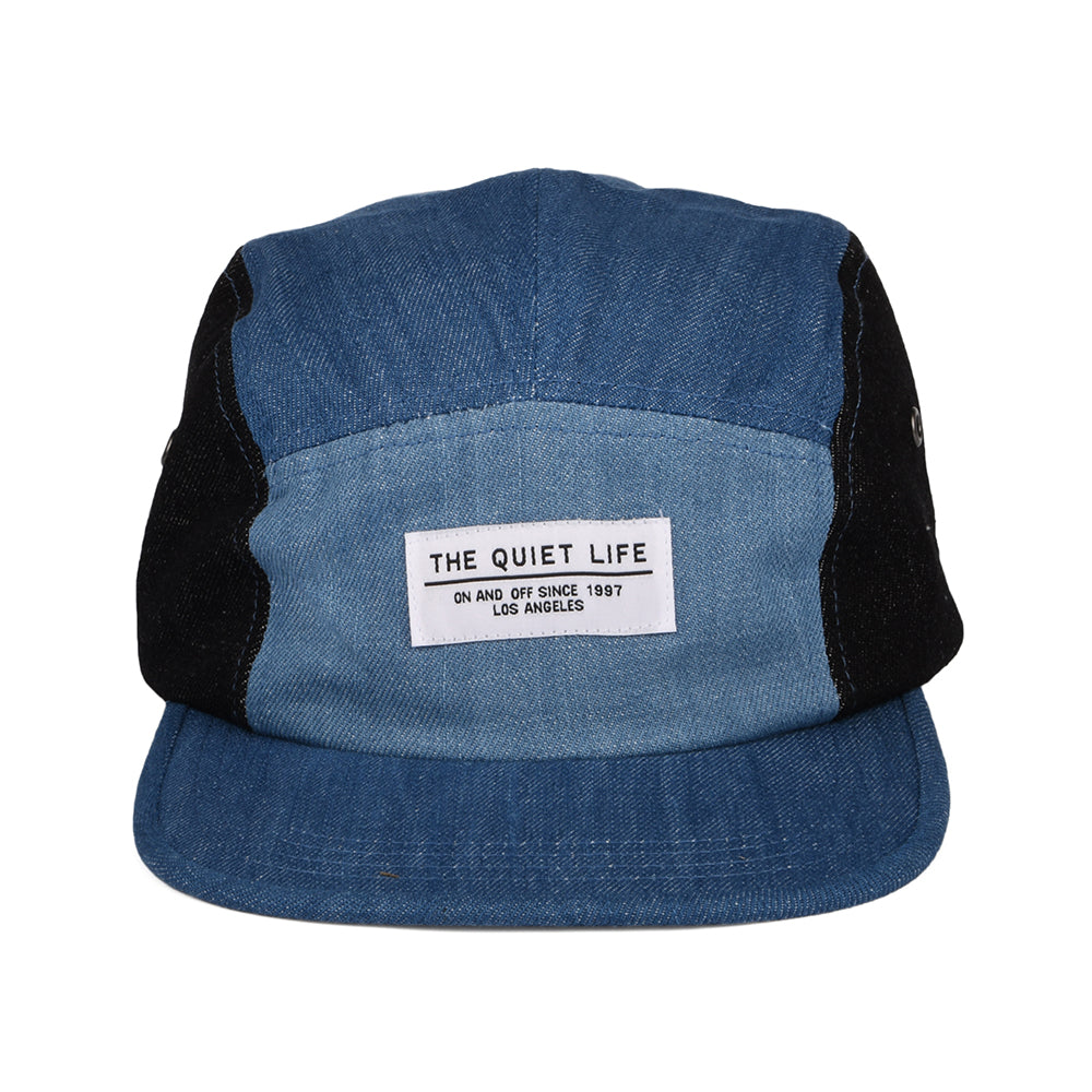 Casquette 5 Panel en Jean Patchwork noir denim THE QUIET LIFE