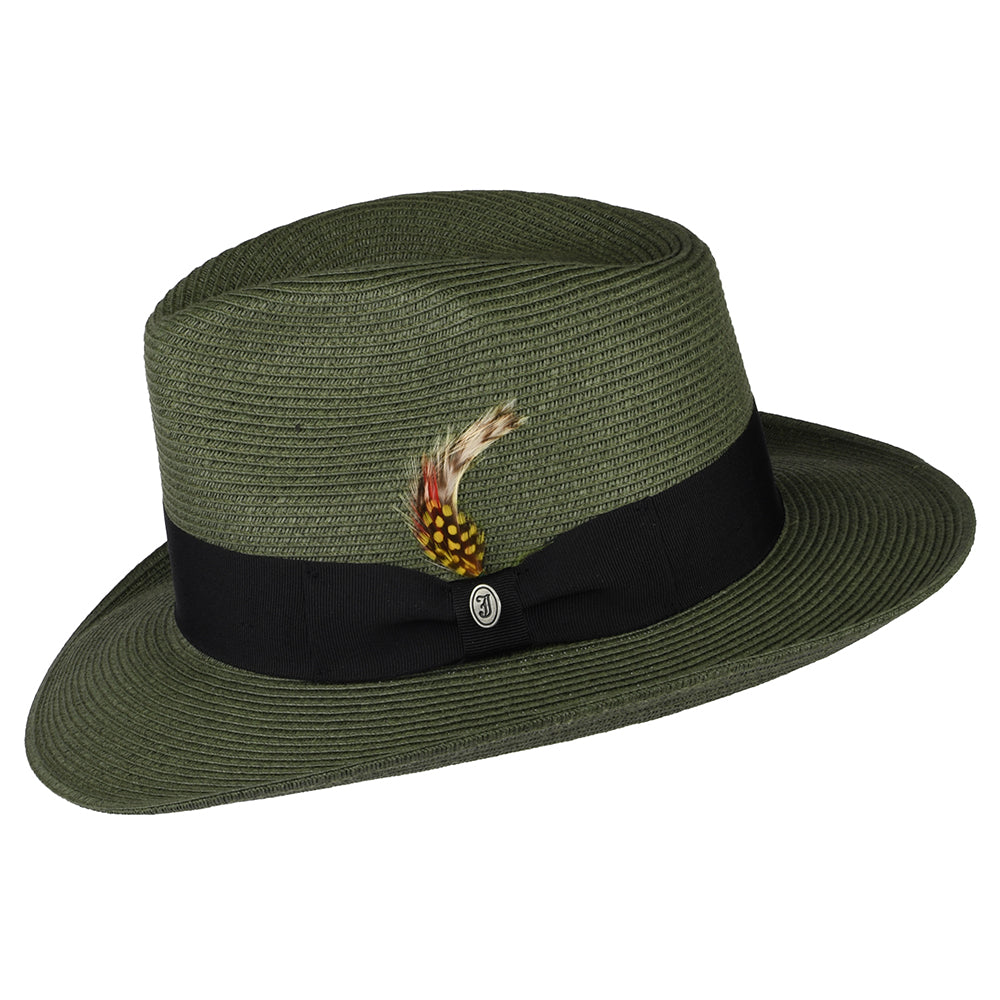 Chapeau Fedora Été en Paille Summer C- Crown olive JAXON & JAMES - VENTE EN GROS